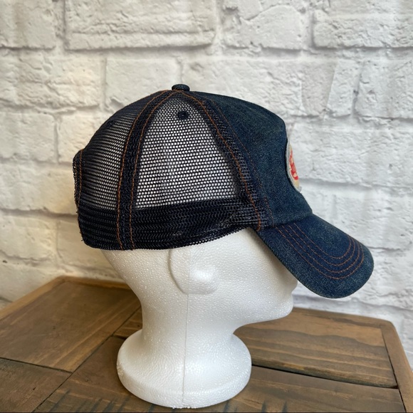 VON DUTCH Kustommade Originals NWOT Denim Jean Distress Trucker Snapback Cap Hat - Picture 8 of 12